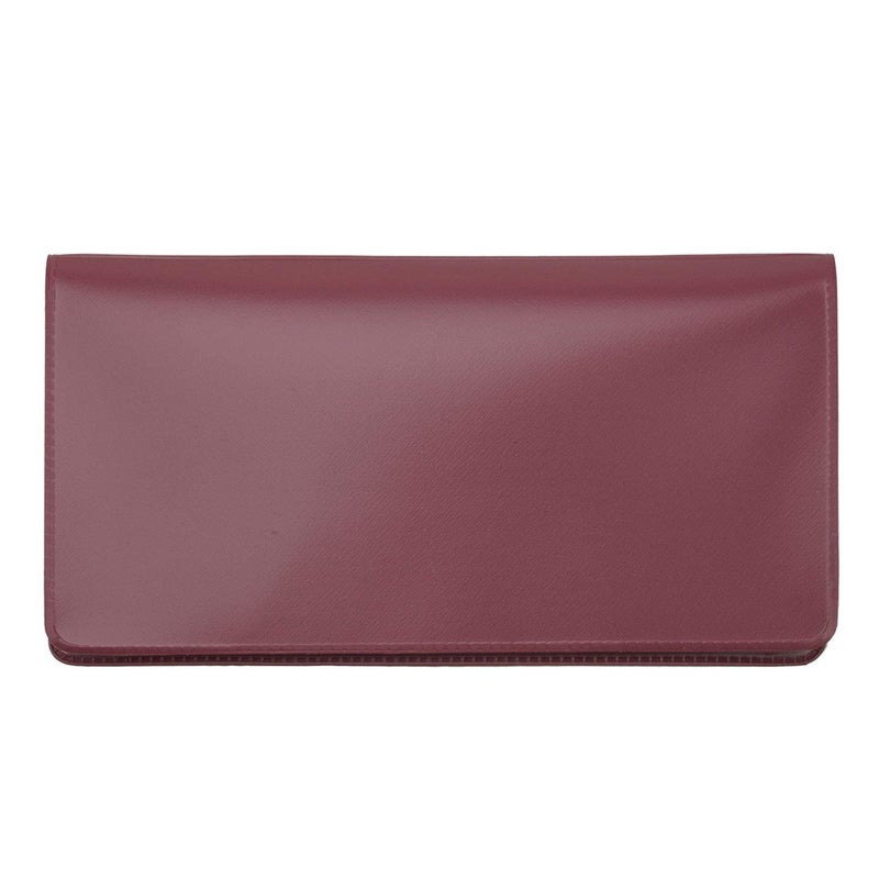 CAROUSELCHECKS Burgundy Vinyl Checkbook Cover, Top Tear Personal Vinyl Checkbook Cover - Image 3
